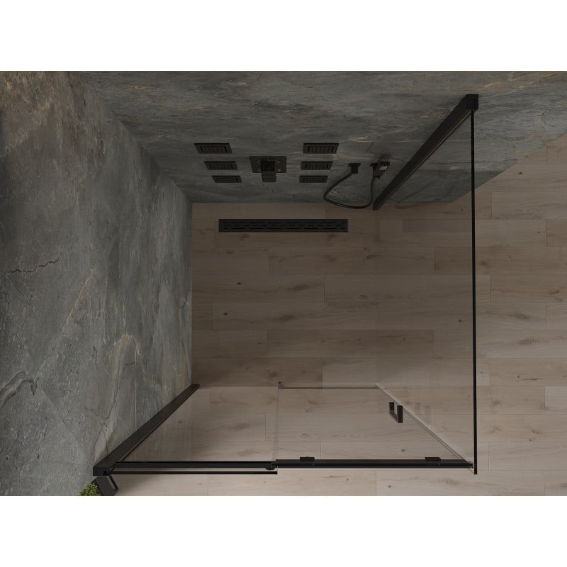Mexen Omega Schiebeduschkabine 100 x 100 cm, transparent, schwarz - 825-100-100-70-00