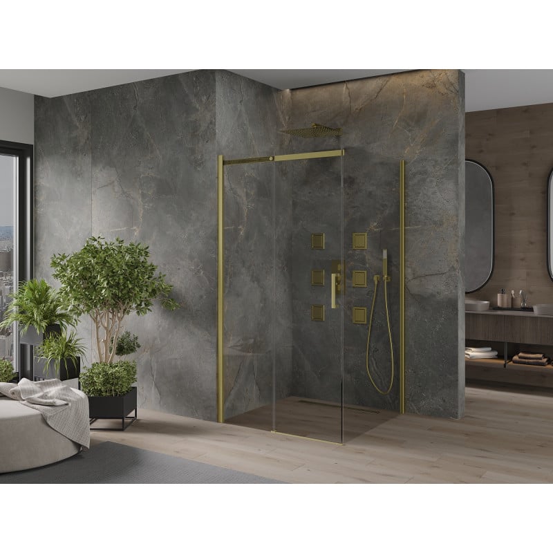 Mexen Omega Schiebeduschkabine 100 x 100 cm, transparent, gold - 825-100-100-50-00