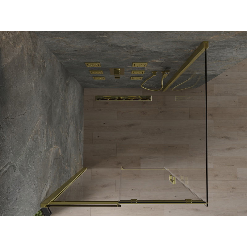 Mexen Omega Schiebeduschkabine 100 x 100 cm, transparent, gold - 825-100-100-50-00