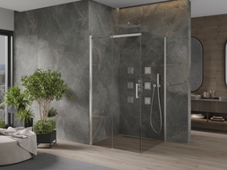 Mexen Omega Schiebedusche 100 x 100 cm, transparent, Chrom - 825-100-100-01-00