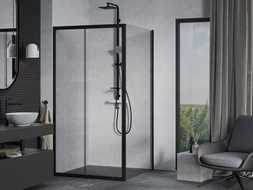 Mexen Apia Duschkabine Schiebe 90 x 90 cm, transparent, schwarz - 840-090-090-70-00