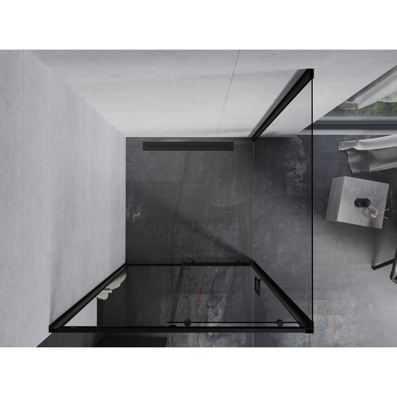 Mexen Apia Schiebeduschkabine 100 x 100 cm, transparent, schwarz - 840-100-100-70-00