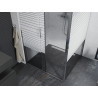 Mexen Apia Schiebetür-Duschkabine 90 x 90 cm, weiße Streifen, Chrom - 840-090-090-01-20