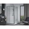 Mexen Apia Schiebeduschkabine 90 x 90 cm, transparent, Chrom + Duschwanne Flat - 840-090-090-01-00-4010