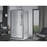 Mexen Apia Schiebeduschkabine 90 x 90 cm, transparent, Chrom + Duschwanne Flat - 840-090-090-01-00-4010
