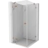 Mexen Lunar Duschkabine, schwenkbar, links, 90 x 90 cm, transparent, gebürstetes Kupfer - 834-090-090-65-00-L
