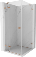 Mexen Lunar Duschkabine, schwenkbar, links, 90 x 90 cm, transparent, gebürstetes Kupfer - 834-090-090-65-00-L