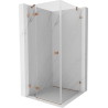 Mexen Lunar Duschkabine, Pendeltür links 100 x 100 cm, transparent, gebürstetes Kupfer - 834-100-100-65-00-L