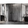 Mexen Lunar Duschkabine, schwenkbar, links, 90 x 90 cm, transparent, schwarz - 834-090-090-70-00-L