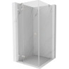 Mexen Lunar Duschkabine, schwenkbar links 80 x 80 cm, transparent, gebürstetes Nickel - 834-080-080-97-00-L