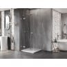 Mexen Lunar Duschkabine, schwenkbar links 80 x 80 cm, transparent, gebürstetes Nickel - 834-080-080-97-00-L