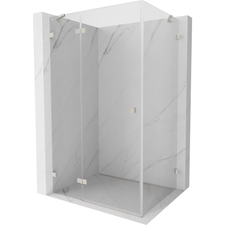 Mexen Lunar Duschkabine, links angeschlagen, 100 x 90 cm, transparent, gebürsteter Nickel - 834-100-090-97-00-L
