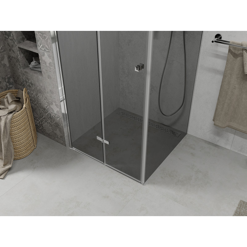 Mexen Lima faltbare Duschkabine 70 x 70 cm, Grafit, Chrom - 856-070-070-01-40