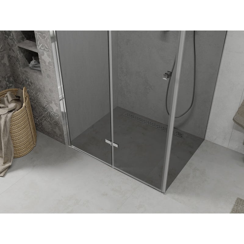 Mexen Lima faltbare Duschkabine 80 x 100 cm, Graphit, Chrom - 856-080-100-01-40