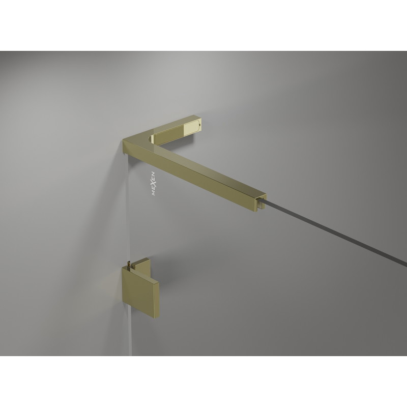 Mexen Lunar-B L Duschkabine schwenkbar links 95 x 80 cm, transparent, gold - 832L-095-080-50-00-L