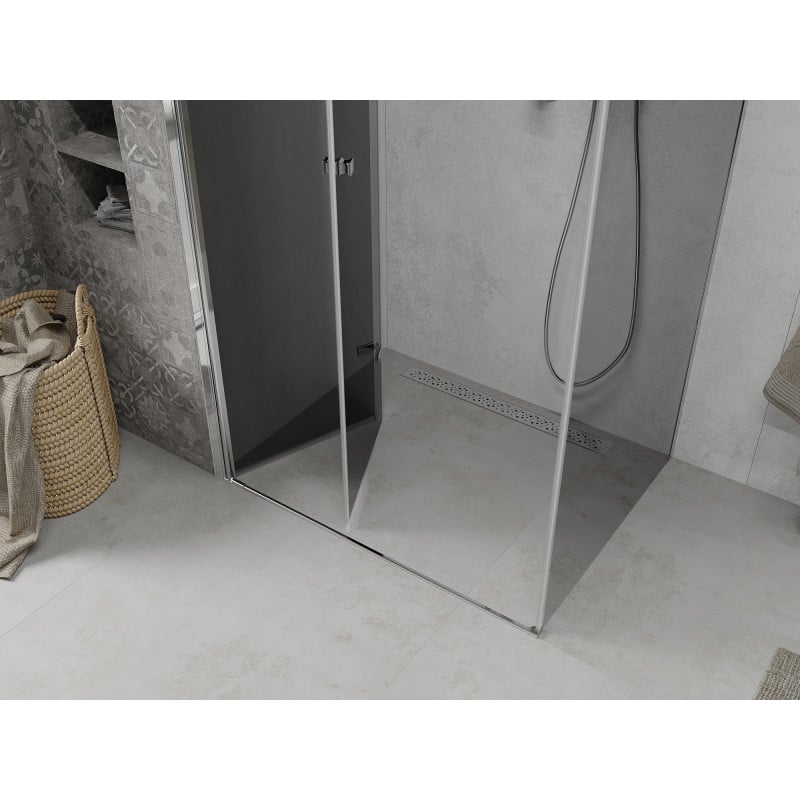 Mexen Lima faltbare Duschkabine 100 x 70 cm, Graphit, Chrom - 856-100-070-01-40