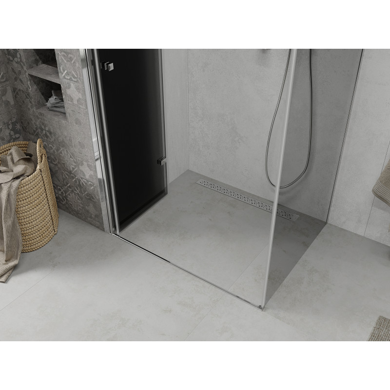 Mexen Lima faltbare Duschkabine 100 x 90 cm, Graphit, Chrom - 856-100-090-01-40