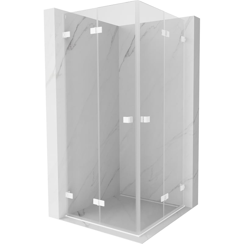 Mexen Lunar-F Duo Duschkabine faltbar 70 x 70 cm, transparent, weiß - 836-070L-070P-20-00