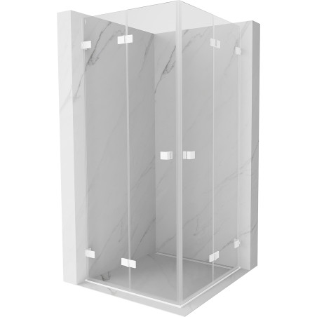 Mexen Lunar-F Duo Duschkabine faltbar 75 x 75 cm, transparent, weiß - 836-075L-075P-20-00