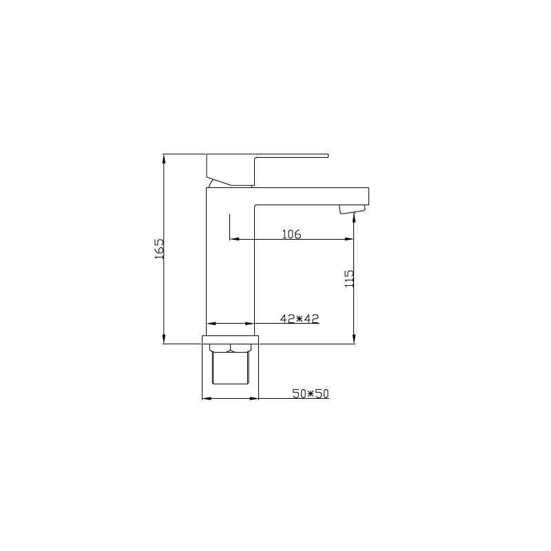 Mexen Cube Waschtischarmatur, schwarz - 72900-70