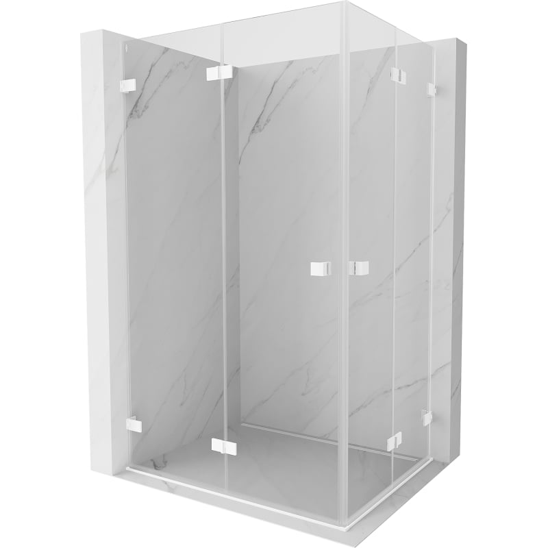 Mexen Lunar-F Duo Duschkabine faltbar 80 x 75 cm, transparent, weiß - 836-080L-075P-20-00