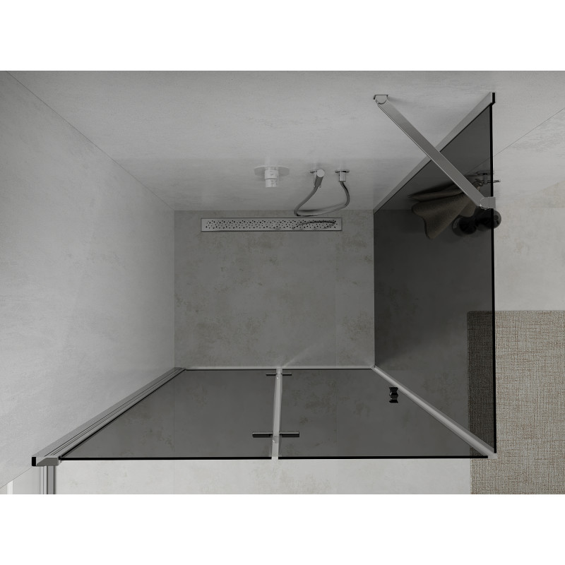 Mexen Lima 100 x 120 cm faltbare Duschkabine, Grafit, Chrom - 856-100-120-01-40