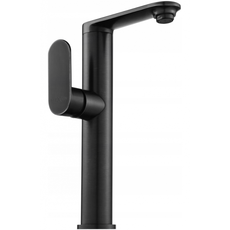 Mexen Milo hoher Waschbeckenhahn mit seitlichem Griff, schwarz - 71315-70