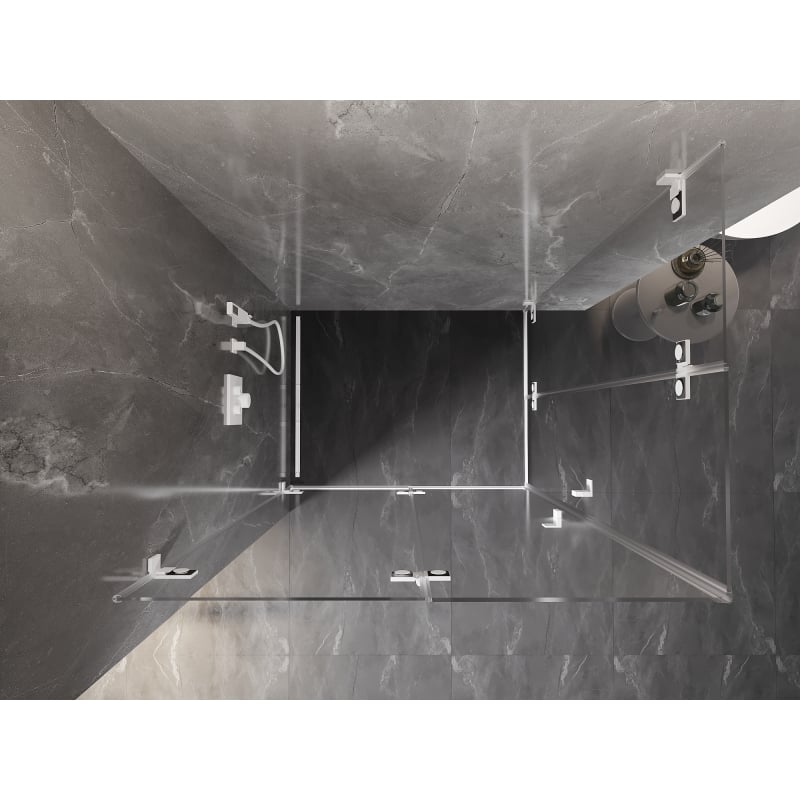 Mexen Lunar-F Duo Faltduschkabine 100 x 85 cm, transparent, weiß - 836-100L-085P-20-00