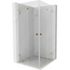 Mexen Lunar-F Duo faltbare Duschkabine 75 x 75 cm, transparent, gold - 836-075L-075P-50-00