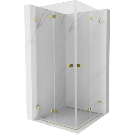 Mexen Lunar-F Duo Duschkabine faltbar 85 x 85 cm, transparent, gold - 836-085L-085P-50-00