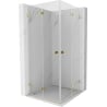 Mexen Lunar-F Duo faltbare Duschkabine 90 x 90 cm, transparent, Gold - 836-090L-090P-50-00