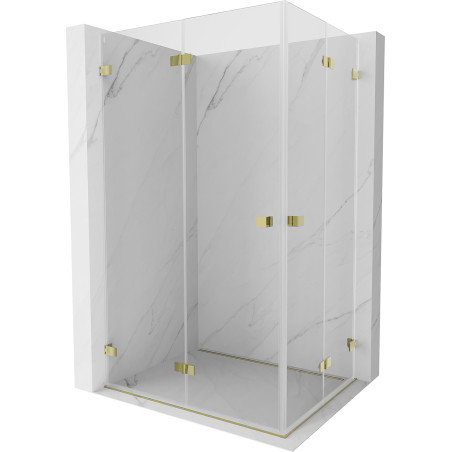 Mexen Lunar-F Duo Faltbare Duschkabine 100 x 85 cm, transparent, gold - 836-100L-085P-50-00