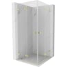 Mexen Lunar-F Duo faltbare Duschkabine 80 x 80 cm, transparent, gebürstetes Gold - 836-080L-080P-55-00