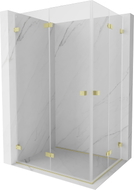 Mexen Lunar-F Duo faltbare Duschkabine 85 x 75 cm, transparent, gebürstet gold - 836-085L-075P-55-00