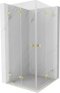 Mexen Lunar-F Duo Faltduschkabine 90 x 90 cm, transparent, gebürstetes Gold - 836-090L-090P-55-00