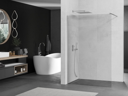 Mexen Kioto Walk-in-Duschwand 140 x 200 cm, transparent 8 mm, Chrom - 800-140-101-01-00