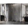 Mexen Lunar-F Duo Duschkabine faltbar 100 x 90 cm, transparent, gebürstetes Gold - 836-100L-090P-55-00