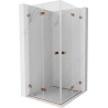 Mexen Lunar-F Duo faltbare Duschkabine 75 x 75 cm, transparent, Roségold - 836-075L-075P-60-00