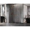 Mexen Lunar-F Duo faltbare Duschkabine 75 x 75 cm, transparent, Roségold - 836-075L-075P-60-00