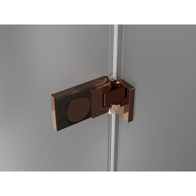 Mexen Lunar-F Duo faltbare Duschkabine 75 x 75 cm, transparent, Roségold - 836-075L-075P-60-00