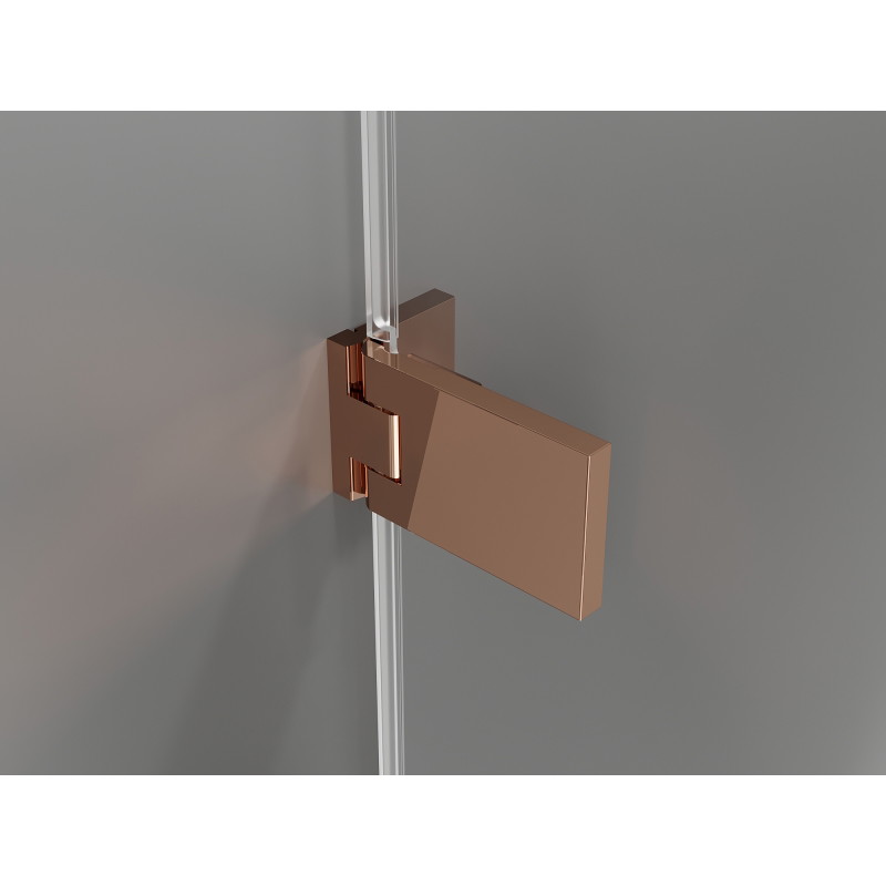 Mexen Lunar-F Duo faltbare Duschkabine 75 x 75 cm, transparent, Roségold - 836-075L-075P-60-00