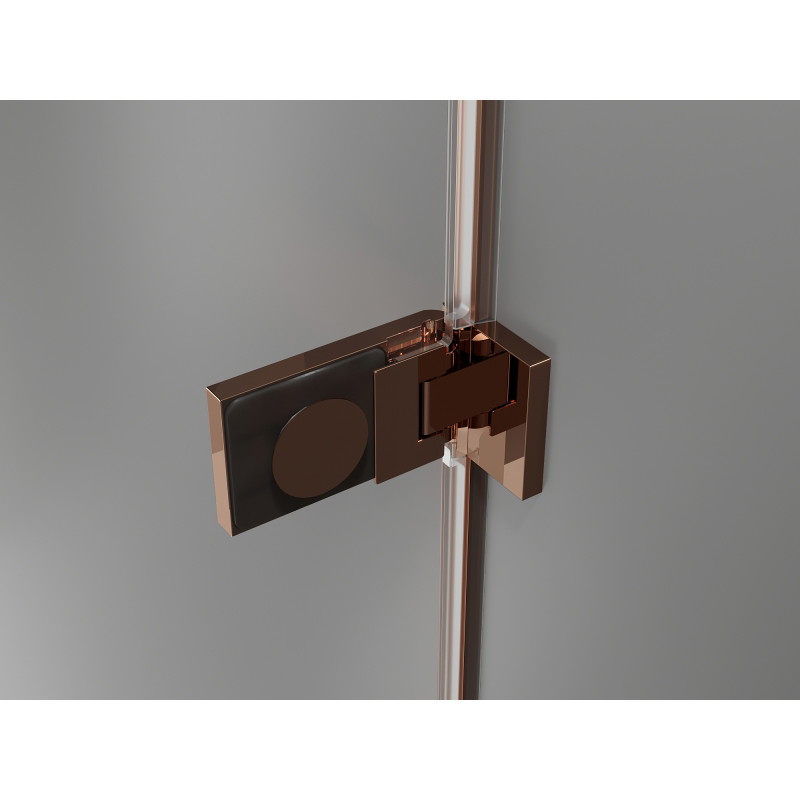 Mexen Lunar-F Duo faltbare Duschkabine 80 x 75 cm, transparent, roségold - 836-080L-075P-60-00