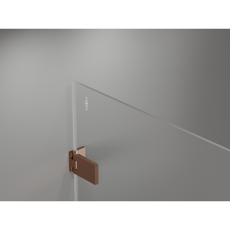 Mexen Lunar-F Duo faltbare Duschkabine 80 x 75 cm, transparent, roségold - 836-080L-075P-60-00