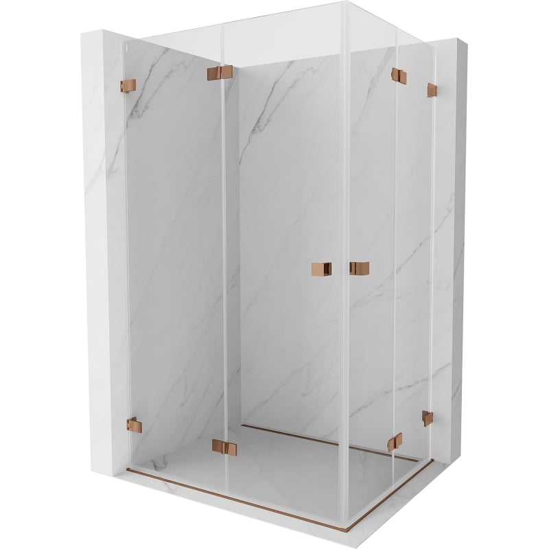 Mexen Lunar-F Duo Duschkabine faltbar 85 x 75 cm, transparent, Roségold - 836-085L-075P-60-00