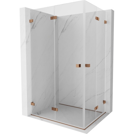 Mexen Lunar-F Duo Duschkabine faltbar 85 x 75 cm, transparent, Roségold - 836-085L-075P-60-00