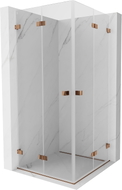 Mexen Lunar-F Duo Duschkabine faltbar 90 x 90 cm, transparent, Roségold - 836-090L-090P-60-00