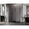 Mexen Lunar-F Duo klappbare Duschkabine 100 x 70 cm, transparent, Roségold - 836-100L-070P-60-00