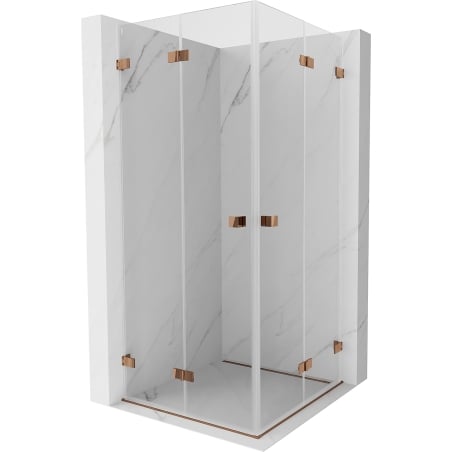 Mexen Lunar-F Duo Duschkabine faltbar 100 x 100 cm, transparent, Roségold - 836-100L-100P-60-00