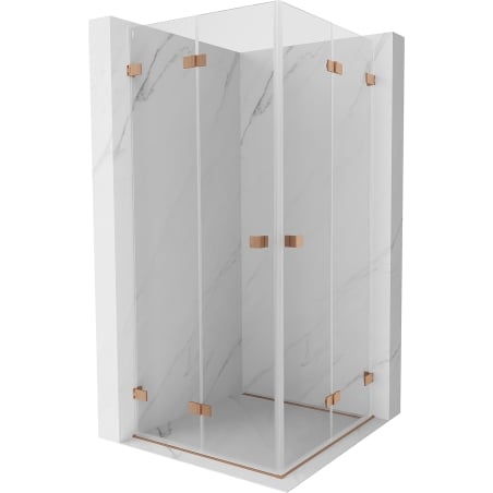Mexen Lunar-F Duo Faltduschkabine 80 x 80 cm, transparent, gebürstetes Kupfer - 836-080L-080P-65-00