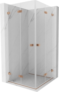 Mexen Lunar-F Duo Faltduschkabine 80 x 80 cm, transparent, gebürstetes Kupfer - 836-080L-080P-65-00